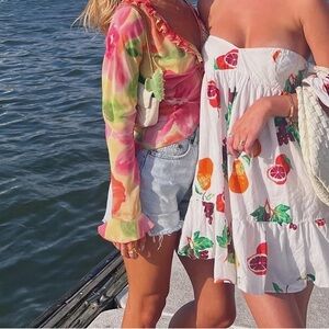 Urban Outfitters White Dress with Fruit Print